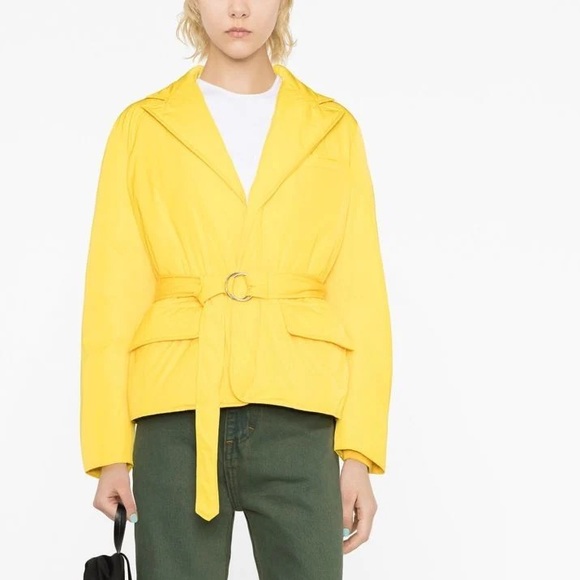 NWT Polo Ralph Lauren women’s belted down-filled yellow jacket Size XS - Picture 2 of 16